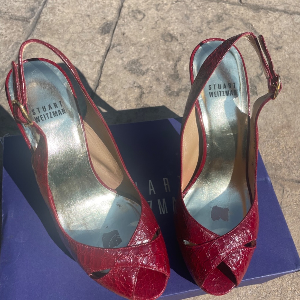 Vintage Red Stuart Weitzman Pumps - Picture 7 of 8